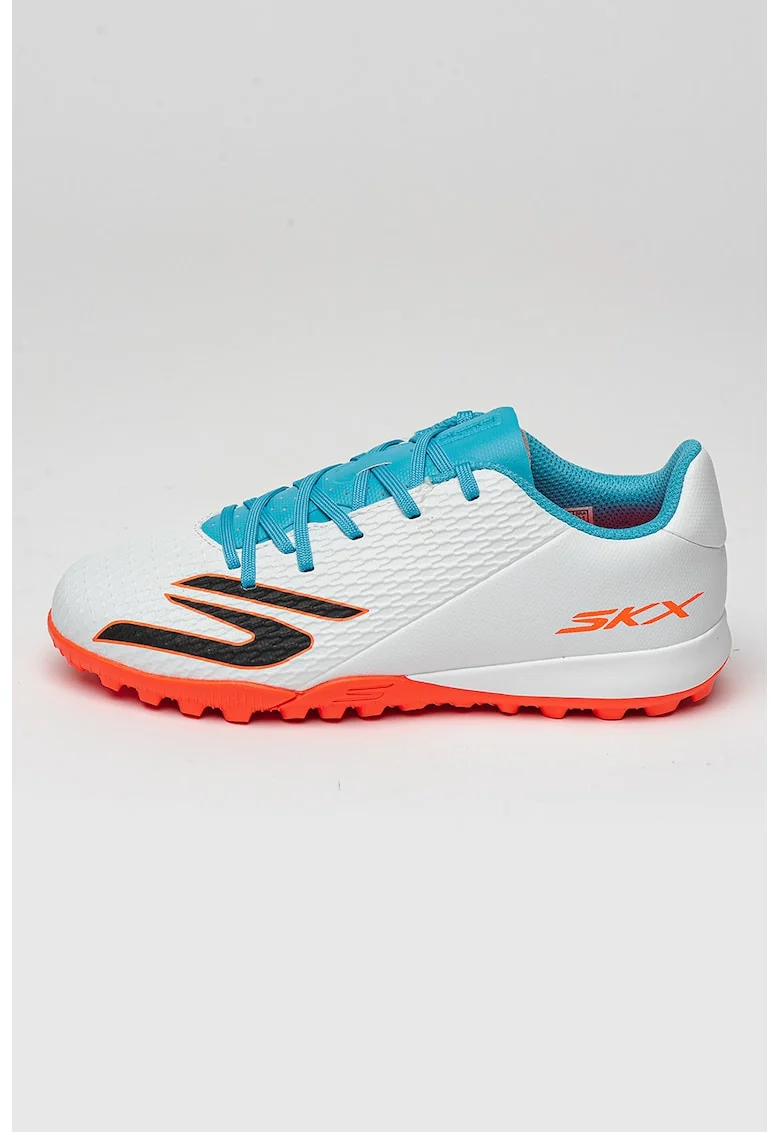 Pantofi SKX 2 Jr cu logo pentru fotbal, Alb/Albastru deschis