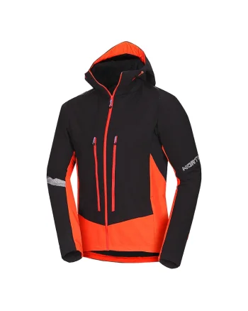 Geaca hibrida skialp Polartec® barbati SOKOLEC 1, Negru/Portocaliu
