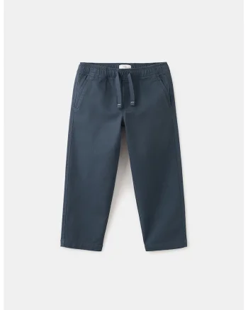 Pantaloni din amestec de bumbac cu croiala dreapta, Bleumarin