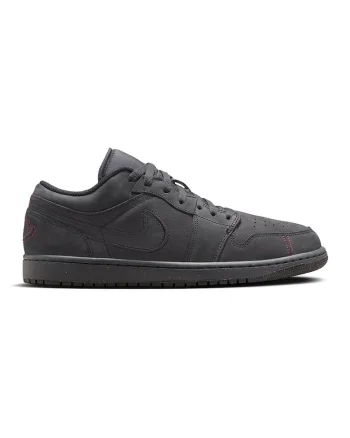 Pantofi low din piele pentru baschet Air Jordan 1, Gri antracit