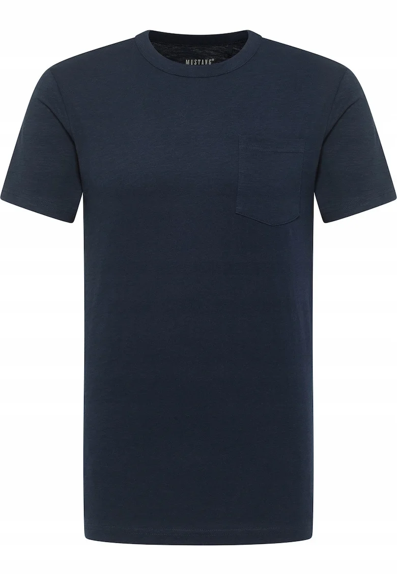 Tricou Barbati,  Amado, Regular Fit, Maneca Scurta, Decolteu Rotund, Cu Logo, Bumbac, Design Clasic, M INTL, Albastru