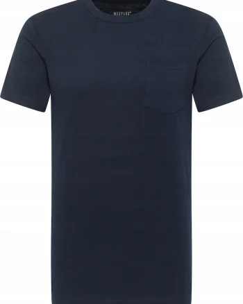 Tricou Barbati,  Amado, Regular Fit, Maneca Scurta, Decolteu Rotund, Cu Logo, Bumbac, Design Clasic, M INTL, Albastru