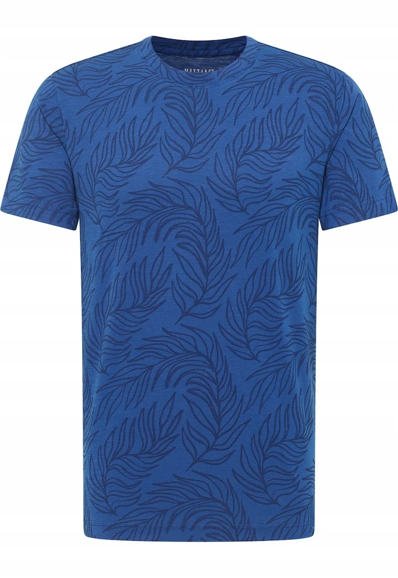 Tricou Barbati,  Austin, Regular Fit, Maneca Scurta, Decolteu Rotund, Cu Logo, Bumbac, Design Clasic, M INTL, Albastru
