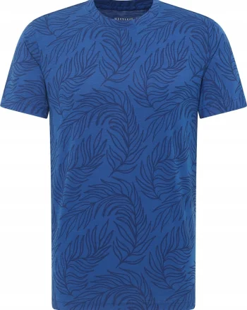 Tricou Barbati,  Austin, Regular Fit, Maneca Scurta, Decolteu Rotund, Cu Logo, Bumbac, Design Clasic, M INTL, Albastru