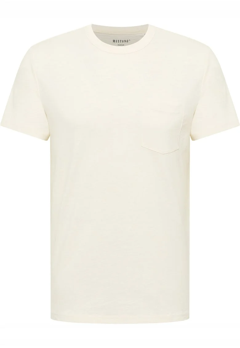 Tricou Barbati,  Amado, Regular Fit, Maneca Scurta, Decolteu Rotund, Cu Logo, Bumbac, Design Clasic, M INTL, Alb