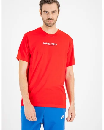 Tricou cu imprimeu logo si tehnologie Dri Fit pentru fitness, Rosu