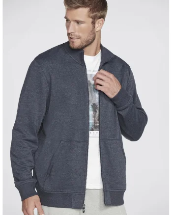 Bluza sport cu fermoar pentru antrenament The Hoodless, Albastru inchis