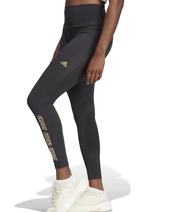 Colanti cu talie inalta si logo Yoga, Negru