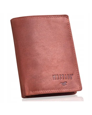 Portofel Barbati,  Denimo High Wallet, Piele Naturala, Maro, Dimensiune Universala