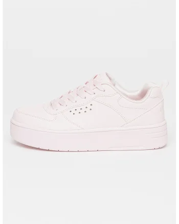 Pantofi din piele ecologica Court High, Roz pastel