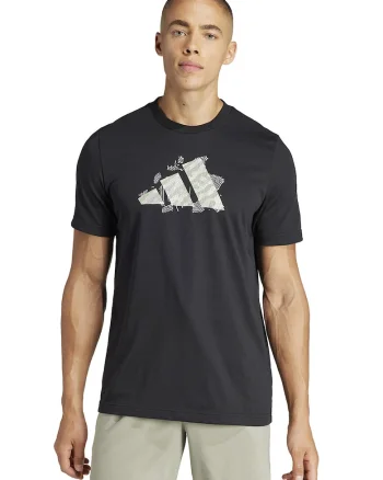 Tricou cu logo, pentru tenis, Negru