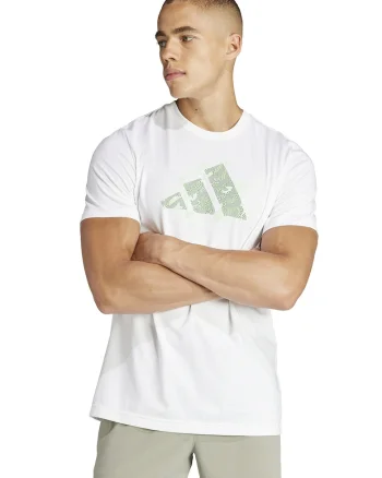 Tricou cu logo, pentru tenis, Alb/Verde