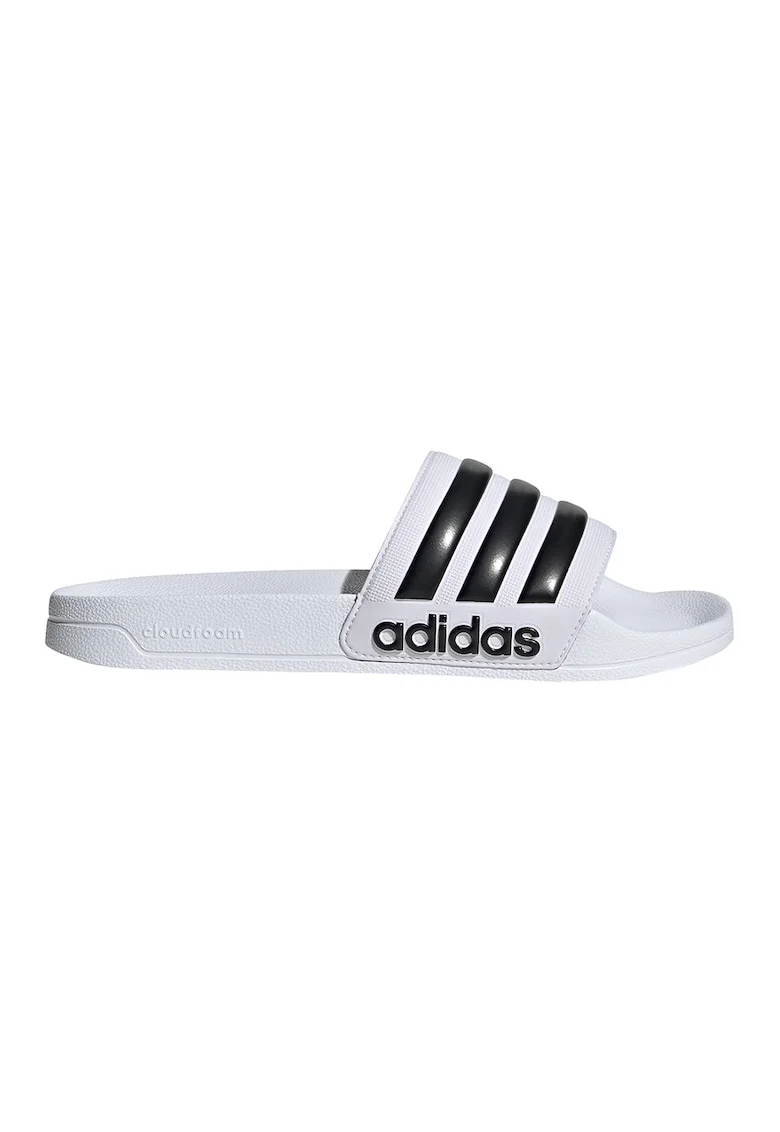 Papuci cu logo Adilette, Alb