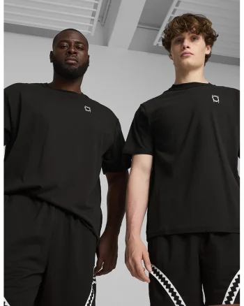 Tricou relaxed fit pentru baschet Pivot, Negru