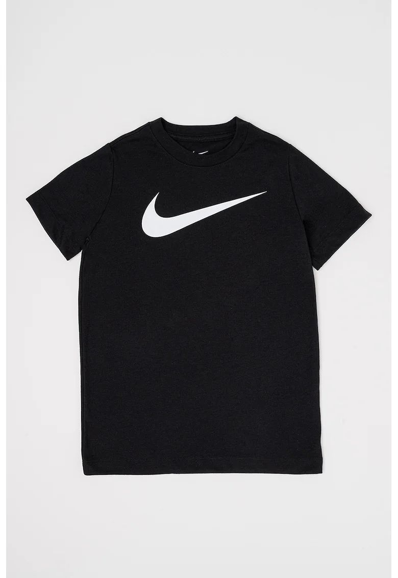 Tricou cu logo supradimensionat si tehnologie Dri-Fit, pentru fotbal, Negru