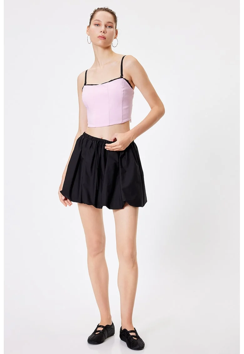 Top-corset cu garnituri din dantela, Roz pal