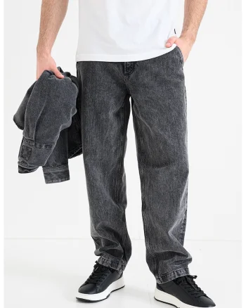 Blugi relaxed fit cu doua buzunare oblice frontale Skye, Gri inchis melange