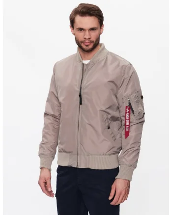 Jacheta bomber barbati,  Nylon, Bej