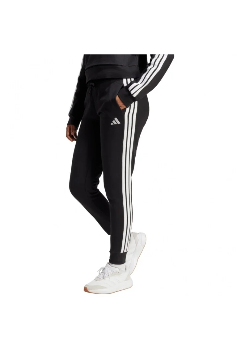 Pantaloni sport  Essentials 3-stripes fleece, slim, culoare neagra,