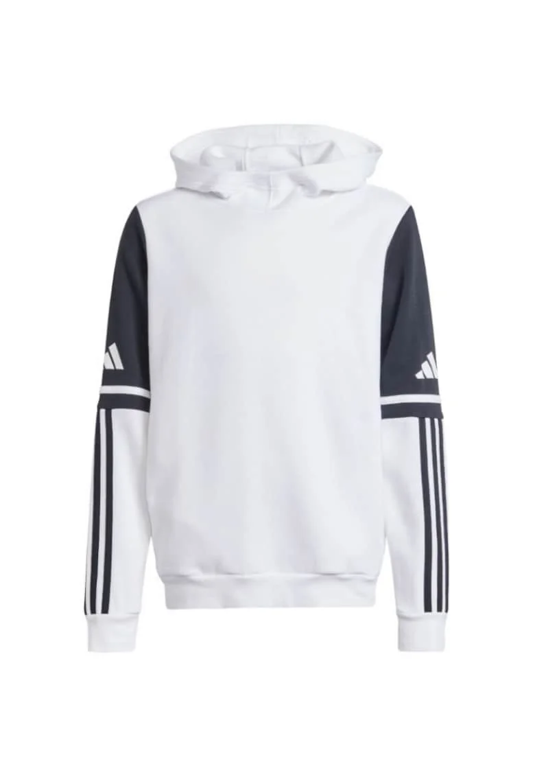 Hanorac sport copii,  JD4807, cu gluga, bumbac/poliester, alb/bleumarin