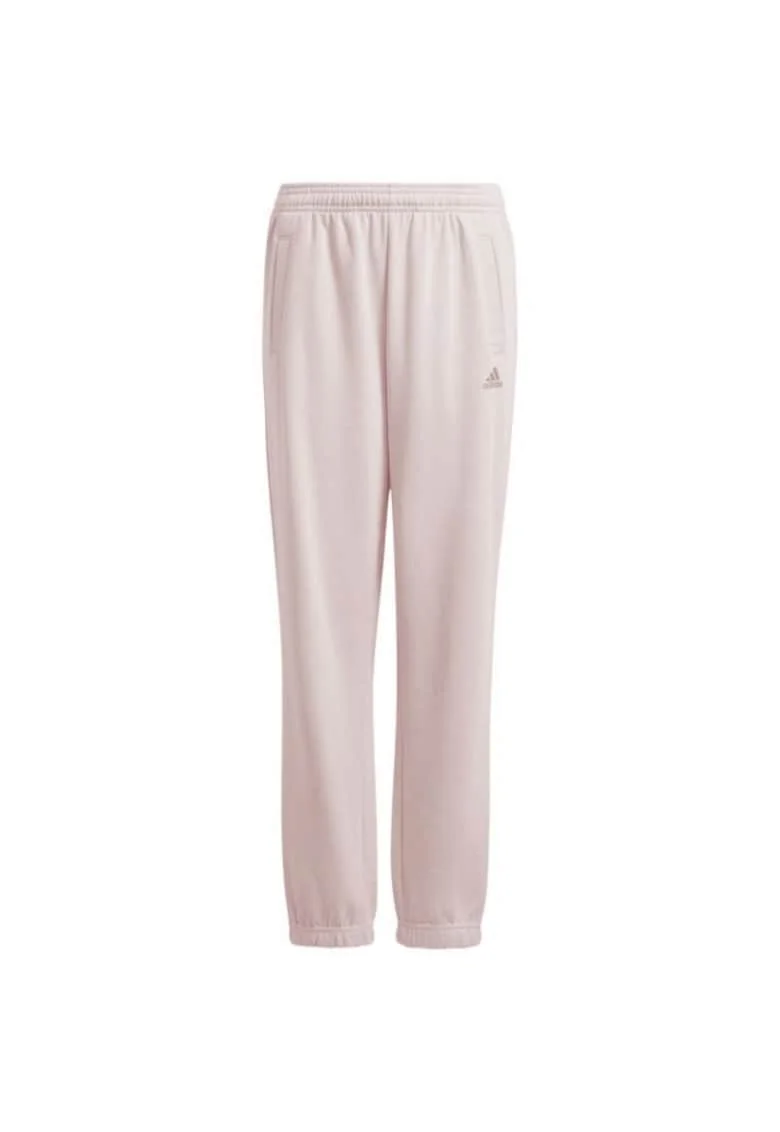 Pantaloni sport copii,  Essentials, roz, fleece, bumbac