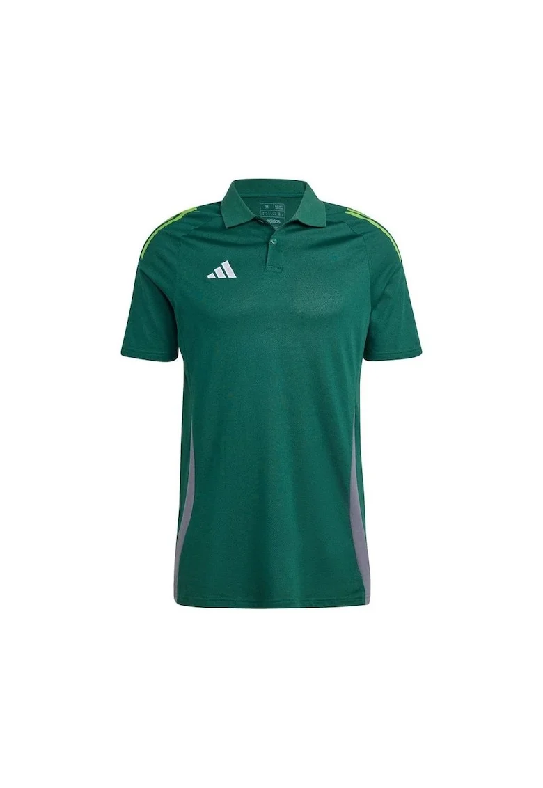 Tricou sport barbati,  Tiro 24, guler cu nasturi, verde, poliester reciclat