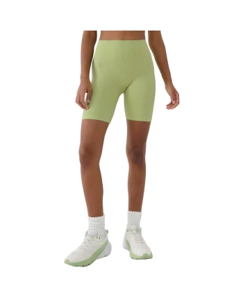 Pantaloni scurti sport dama  talie inalta, slim fit, sintetic/elastan, verde