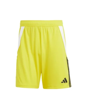 Pantaloni scurti sport,  Tiro 24, talie elastica, galben, poliester reciclat