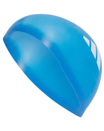 Caciula de inot pentru copii  3-Stripes Swim Jr, silicon, albastru