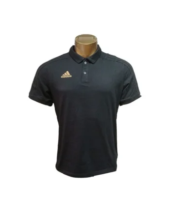 Tricou polo,  bumbac, negru, pentru fotbal, barbati,