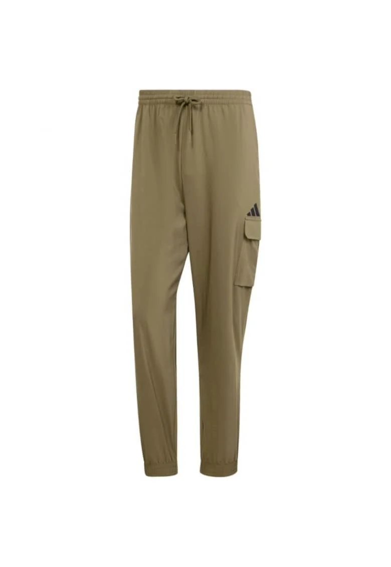 Pantaloni sport barbati,  Essentials Jd1824, cu logo mic, bumbac, kaki