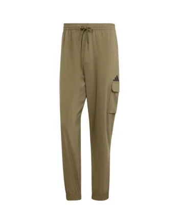Pantaloni sport barbati,  Essentials Jd1824, cu logo mic, bumbac, kaki