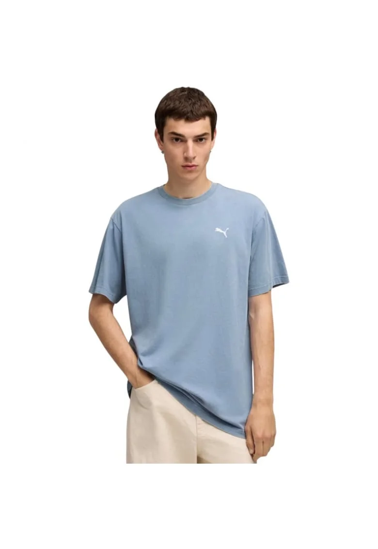 Tricou sport barbati,  Ess Elevated Relaxed Wash, albastru, material bumbac,