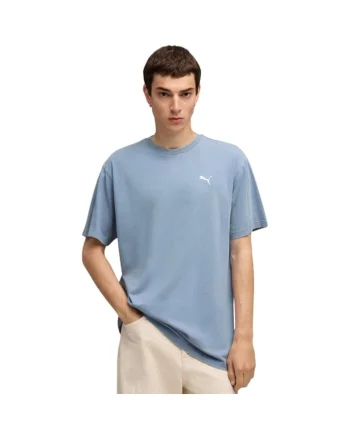 Tricou sport barbati,  Ess Elevated Relaxed Wash, albastru, material bumbac,