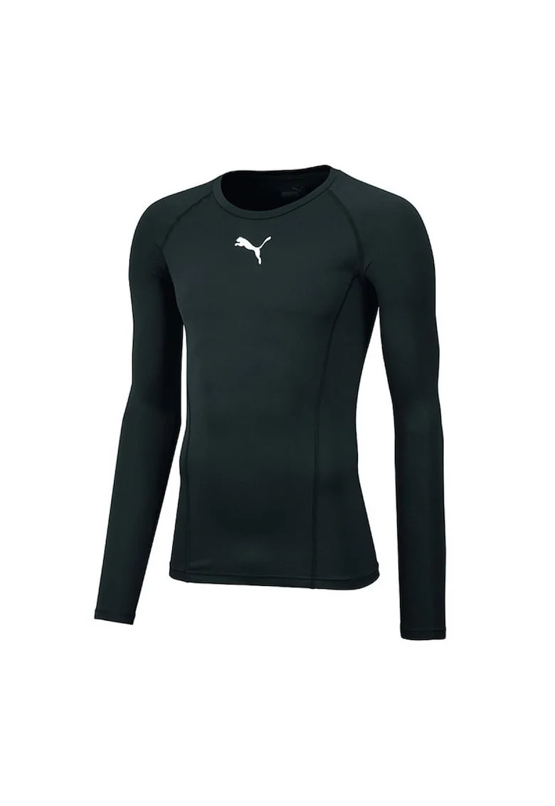Bluza sport copii,  LIGA Baselayer, maneca lunga, negru, poliester-elastan,