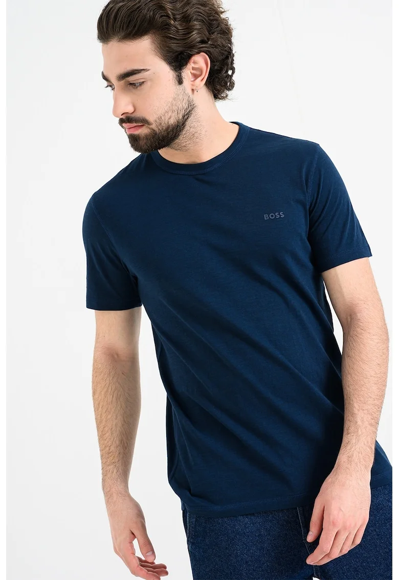 Tricou slim fit din bumbac Tegood, Bleumarin