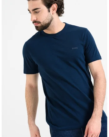 Tricou slim fit din bumbac Tegood, Bleumarin