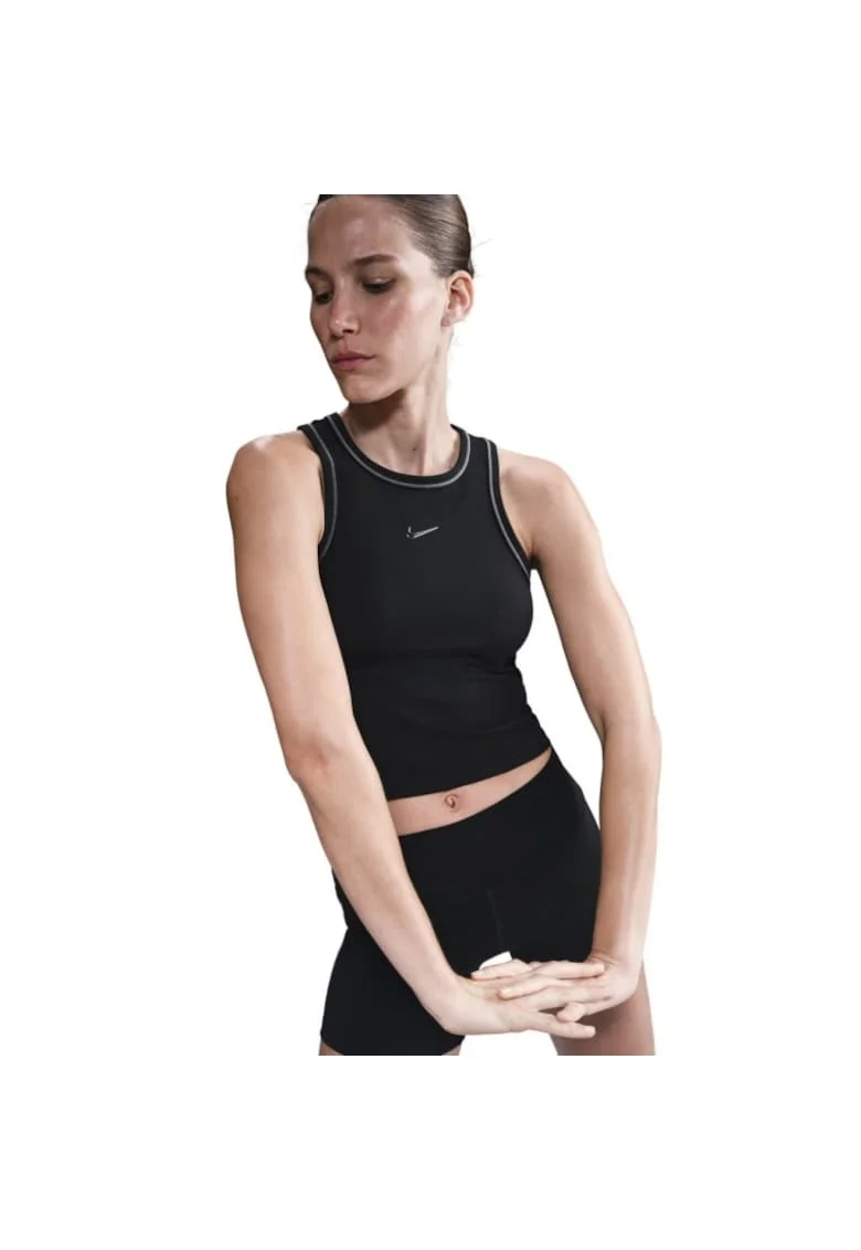 Maiou de antrenament,  Dri-fit One Fit Crop, negru, fara maneci