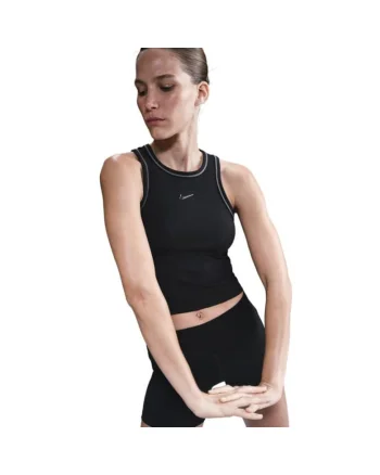 Maiou de antrenament,  Dri-fit One Fit Crop, negru, fara maneci