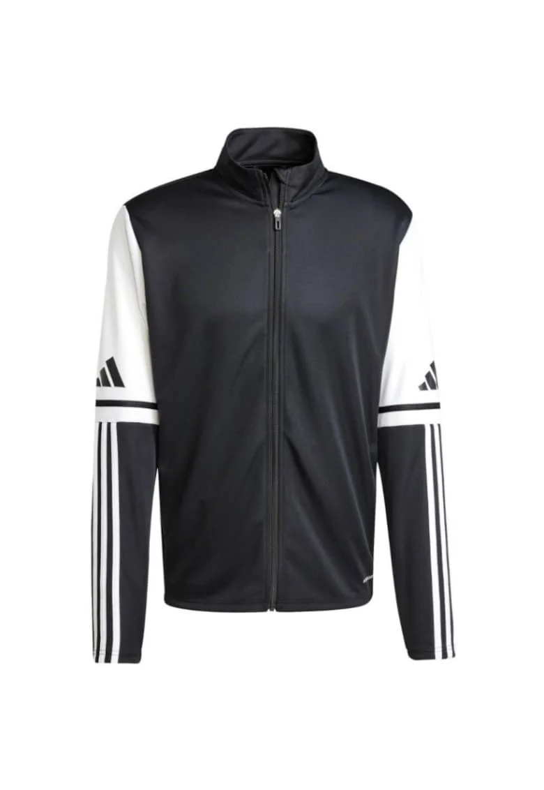Hanorac sport barbati,  Squadra 25, alb/negru, fara gluga, cu fermoar