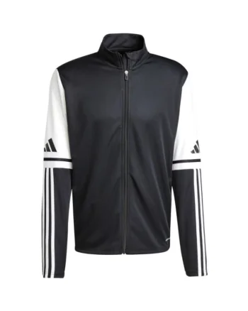 Hanorac sport barbati,  Squadra 25, alb/negru, fara gluga, cu fermoar