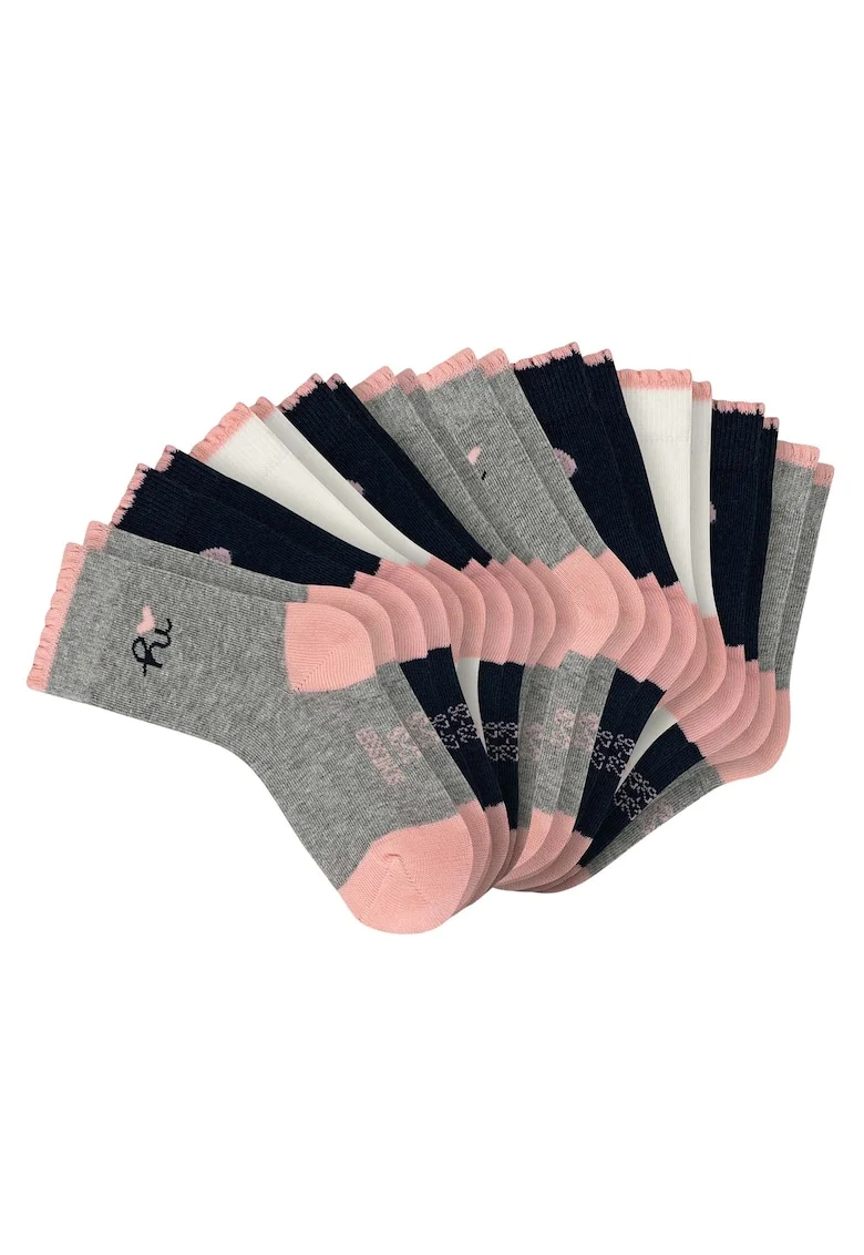 Set de sosete scurte din bumbac cu model - 10 perechi, Gri