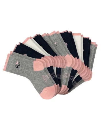 Set de sosete scurte din bumbac cu model - 10 perechi, Gri