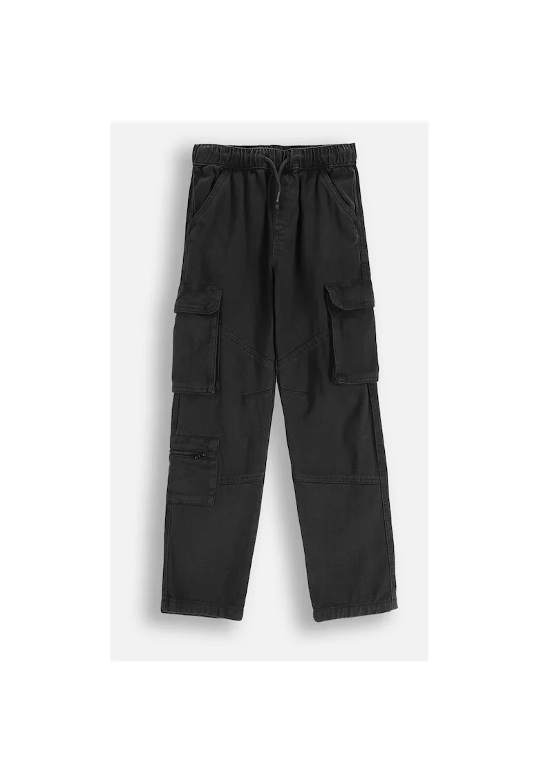 Pantaloni cargo cu talie cu snur,
