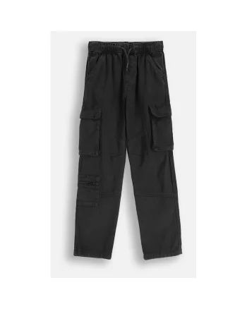 Pantaloni cargo cu talie cu snur,