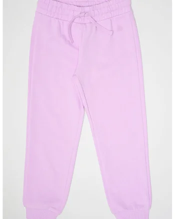 Pantaloni de trening din bumbac cu snur in talie, Violet/Lila
