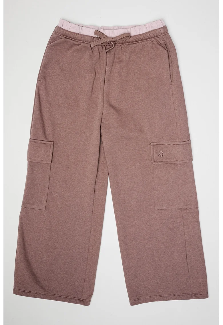Pantaloni cargo din amestec de bumbac, Maro pamantiu