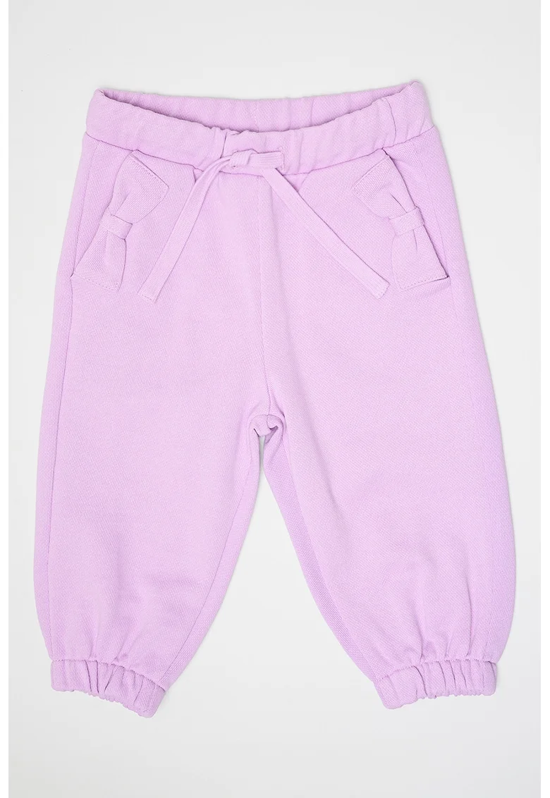 Bluza de trening din bumbac cu snur de ajustare in talie, Lila