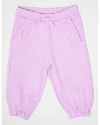 Bluza de trening din bumbac cu snur de ajustare in talie, Lila