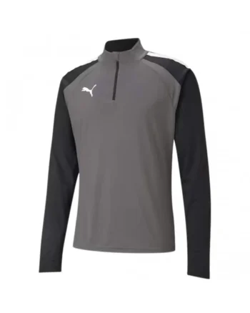 Bluza sport barbati,  Teamliga 657236 13, cu fermoar 1/2, gri/negru